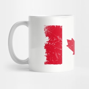 Canadian Flag - Red - Distressed Mug